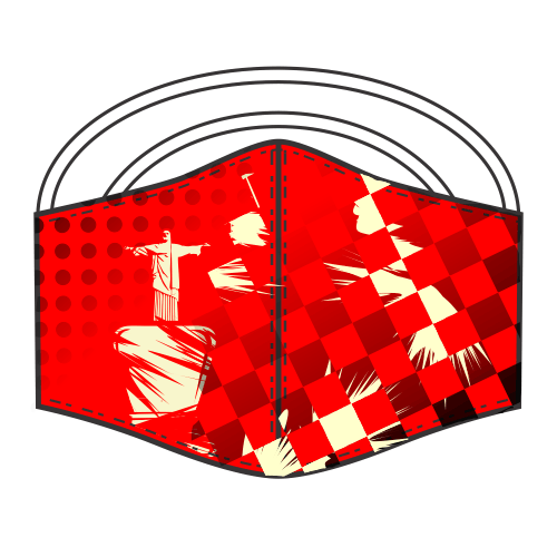 Designer Contoured Face Mask - Red King