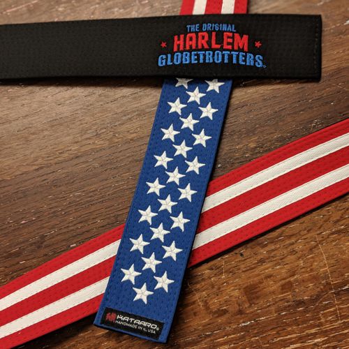Embroidered Martial Arts American Flag Belt Harlem Globetrotters