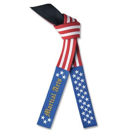 Embroidered Martial Arts American Flag Belt USA