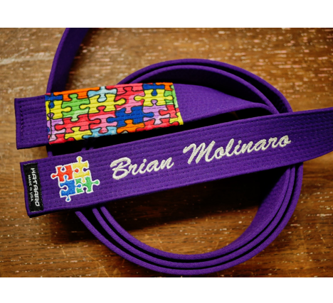 Embroidered Jujitsu BJJ Purple Belt Puzzle Piece