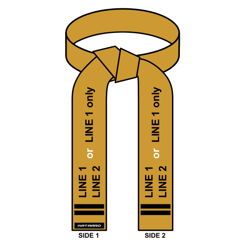 Embroidered Gold Martial Arts Belt