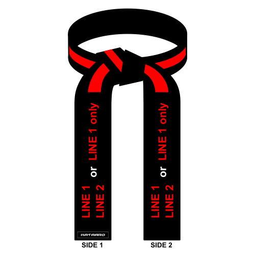 Deluxe Black Belt with 1/2" Red Stripe Embroidery