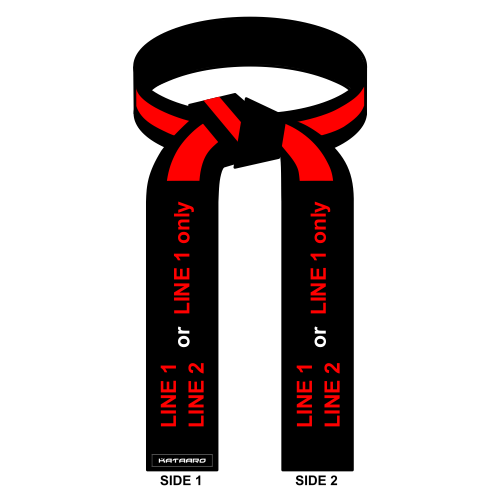 Deluxe Black Belt with Red Stripe Embroidery