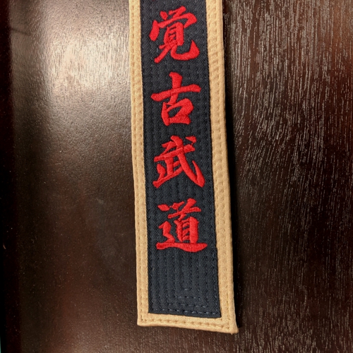 Embroidered Black Belt with Satin Border Japanese