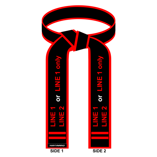 Embroidered Martial Arts Master Black Belt with Red Border