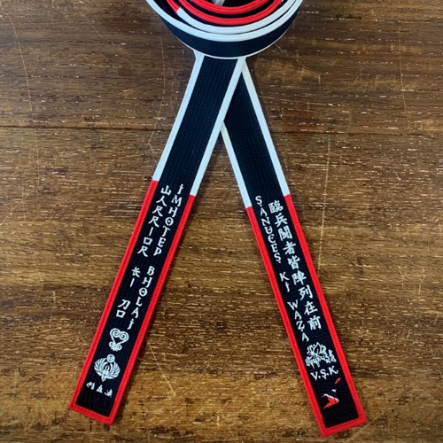 Embroidered Black Red White Panel Border Belt Arabian