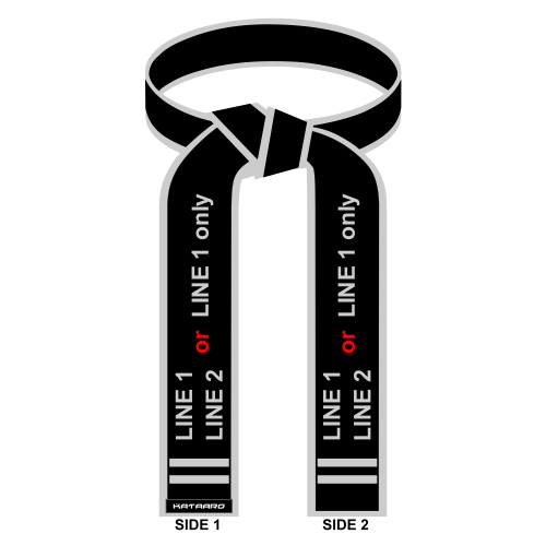 Embroidered Deluxe Master Black Belt with Silver Satin Border