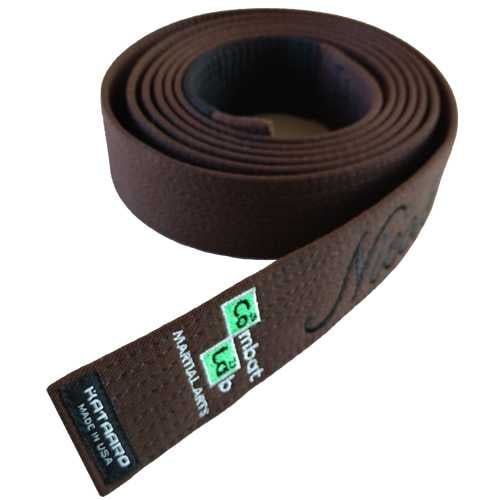 Embroidered BJJ Jujitsu Brown Rank Belt Combat Lab Photo