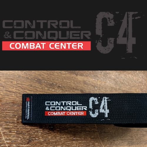 Embroidered C4 Brushed Brushed Cotton Black Belt