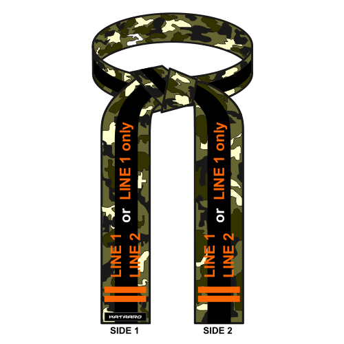 Camouflage Deluxe Rank Belt with Black Stripe Embroidery