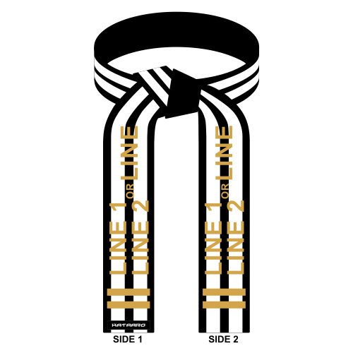 Embroidered Rank Belt with Double White Stripes