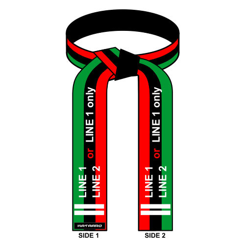 Embroidered Pan African Flag Martial Arts Belt