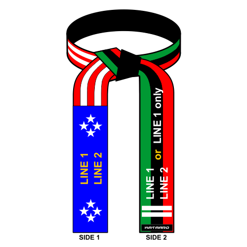 Embroidered American Pan African Flag Martial Arts Belt