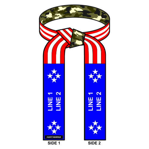 Embroidered Martial Arts American Flag Camouflage Rank Belt