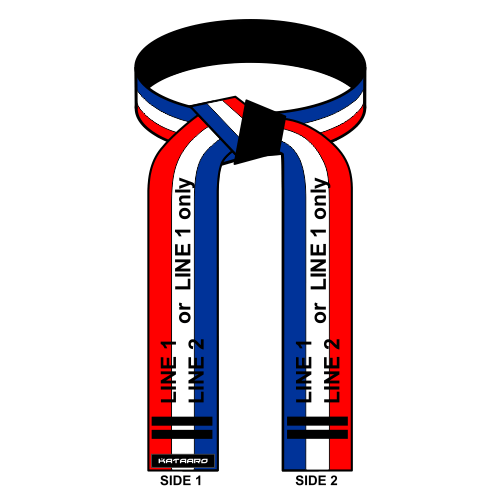 Embroidered USA Flag Martial Arts Rank Belt