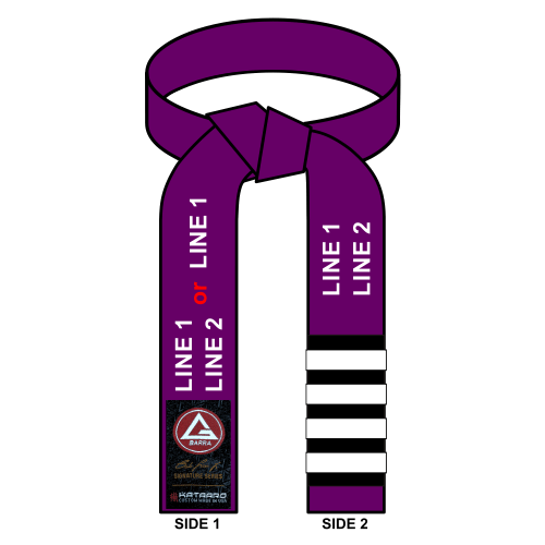 Gracie Barra x Kataaro Embroidered Purple JiuJitsu Belt Illustration
