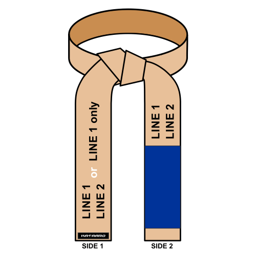 Deluxe Jujitsu Beige Rank Belt Embroidery