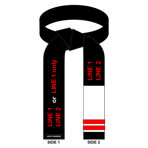 Embroidered Brushed Cotton Jujitsu Black Belt White Sleeve