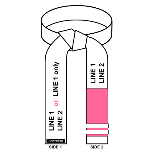 Embroidered Breast Cancer Jujitsu Rank Belt Pink Sleeve