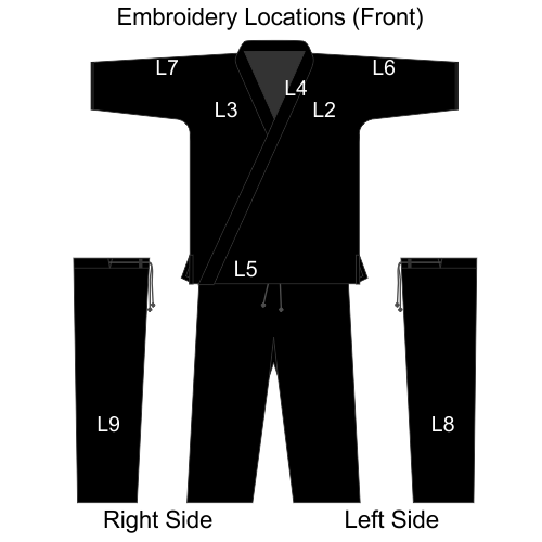 Embroidered Black Aluna Brazilian Jujitsu Uniform Graphic - Front