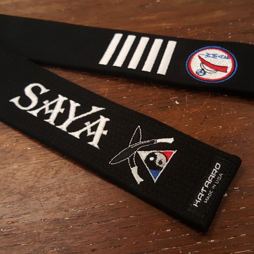 Embroidered Martial Arts Black Belt IWMAF