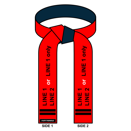 Embroidered Martial Arts Midnight Blue and Red Master Belt