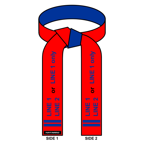 Embroidered Martial Arts Red and Blue Master Belt