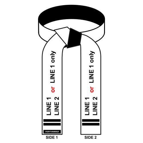 Embroidered Martial Arts Black and White Master Belt