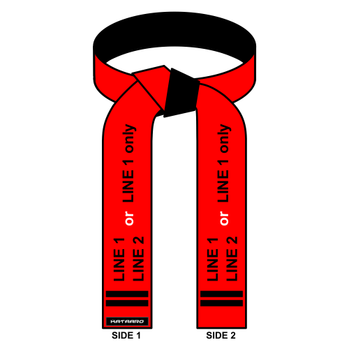 Embroidered Martial Arts Red and Black Master Belt