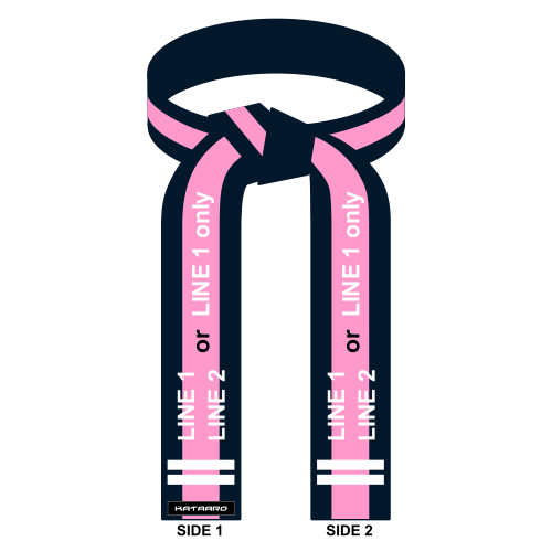 Embroidered Breast Cancer Midnight Blue Belt with Pink Stripe
