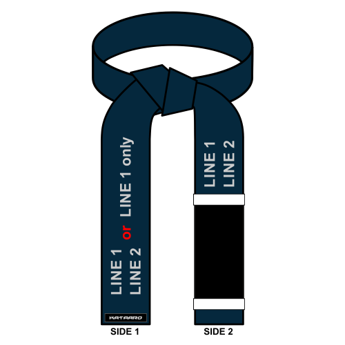 Midnight Blue Deluxe Instructor Jujitsu Belt Embroidery