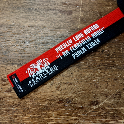 Embroidered Poom Belt Fearless Tiger Psalm