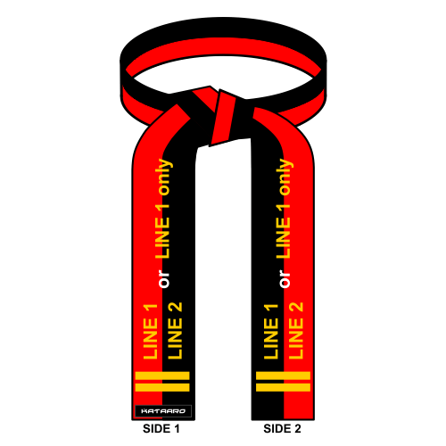 Embroidered Martial Arts Red and Black Poom Belt