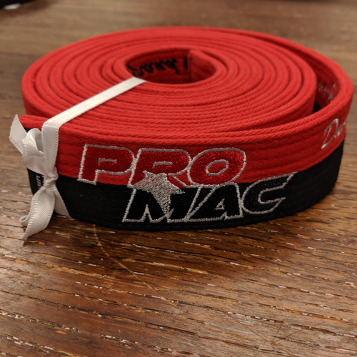 Embroidered Pro Mac Poom Belt Black Red