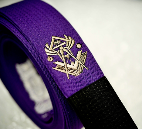 Embroidered Jujitsu BJJ Purple Belt Free Masons