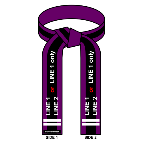 Purple Deluxe Rank Belt with Black Stripe Embroidery