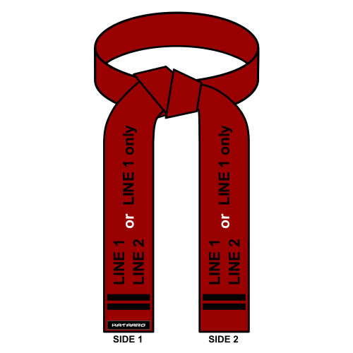Embroidered Dark Red Martial Arts Belt