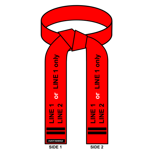 Embroidered Karate Red Rank Belt