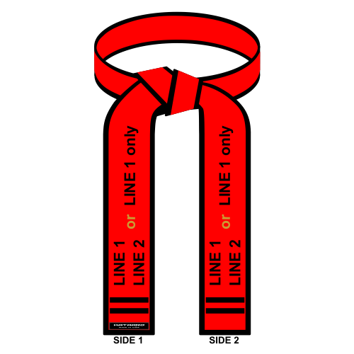 Embroidered Martial Arts Master Red Belt with Black Border