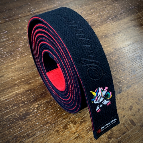 Embroidered jujitsu progressive grappling weave belt for BJJ