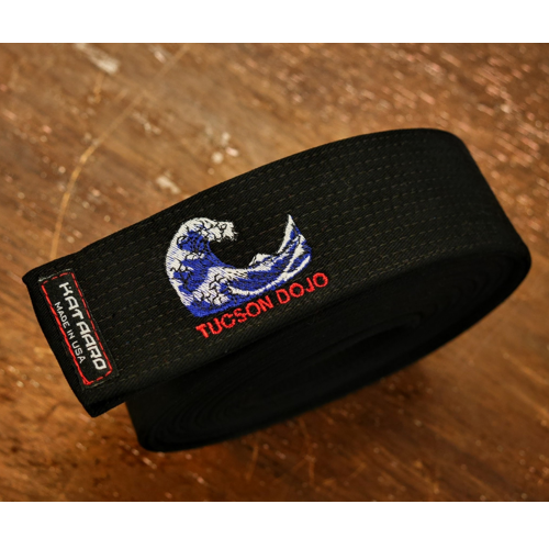 Embroidered Red Core Black Belt Tucson Dojo Wave