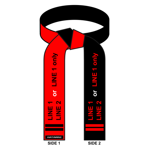 Embroidered Martial Arts Red and Black Specialty Belt