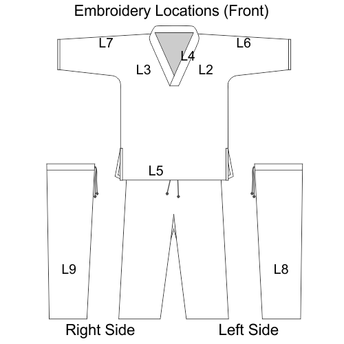 Embroidered Taekwondo Student V-Neck Dobok Uniform