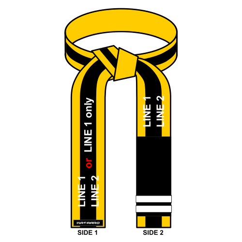 Embroidered Jujitsu Yellow Belt Black Stripe