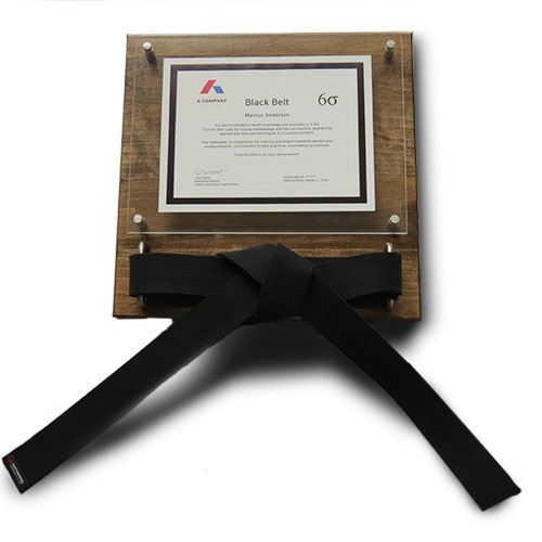 Executive Six Sigma Black Belt Certificate Acrylic Display