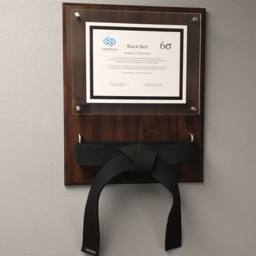 Executive Six Sigma Belt Certificate Display Front