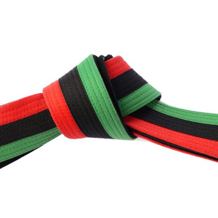 Martial Arts Karate Belt Pan African Flag Tied