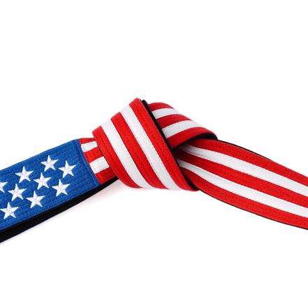 Deluxe Martial Arts American Flag Belt USA Tied
