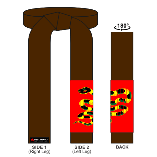 Inner Beast Snake Brown Jujitsu Rank Belt Embroidery