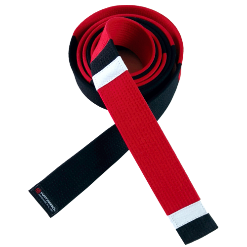 Jujitsu BJJ Red Black Panel Coral Belt Display